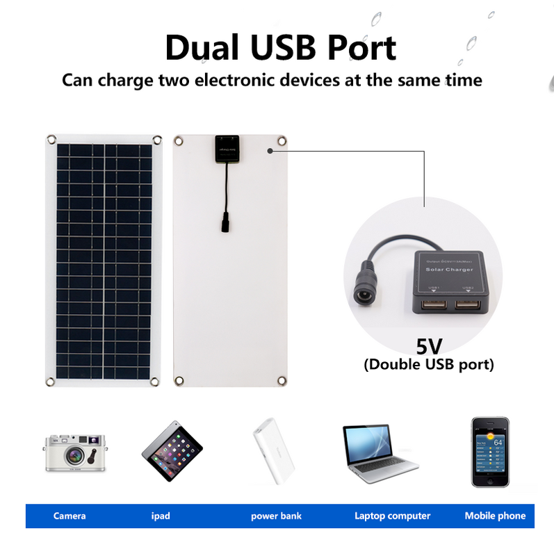 1000W Solar Panel 12V Solar Cell 10A-100A Controller Solar Plate Kit For Phone RV Car Caravan Home Camping Outdoor Battery