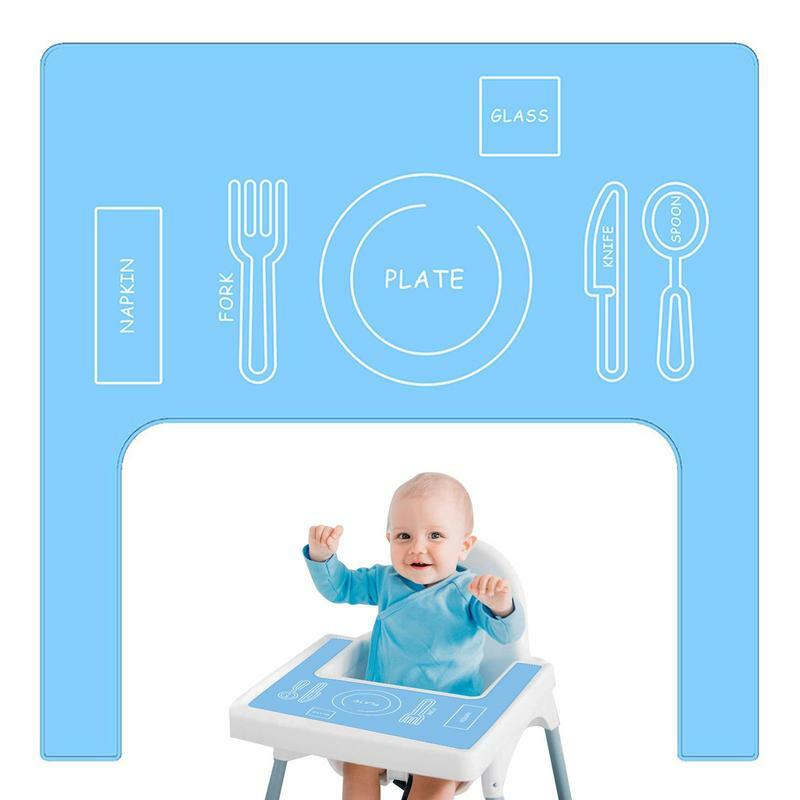 Tatakan kursi tinggi silikon antiselip, alas makanan bayi untuk balita dan bayi mudah dibersihkan aman untuk makanan