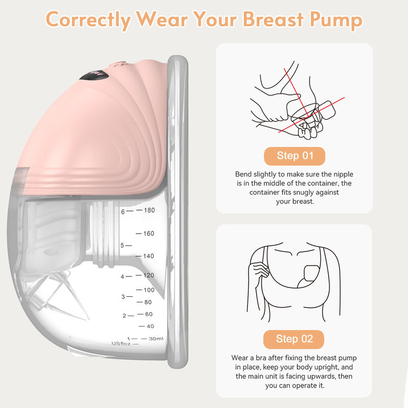 Tiralatte indossabile tiralatte indossabile elettrico portatile a mani libere Slient raccoglitore di latte per l'allattamento al seno senza BPA