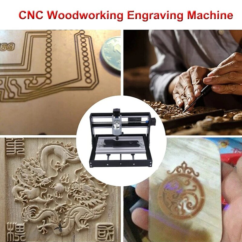 木工用CNCレーザー彫刻機,3軸レーザー彫刻機,プラスチックおよび木材の彫刻および切断用,7〜20W