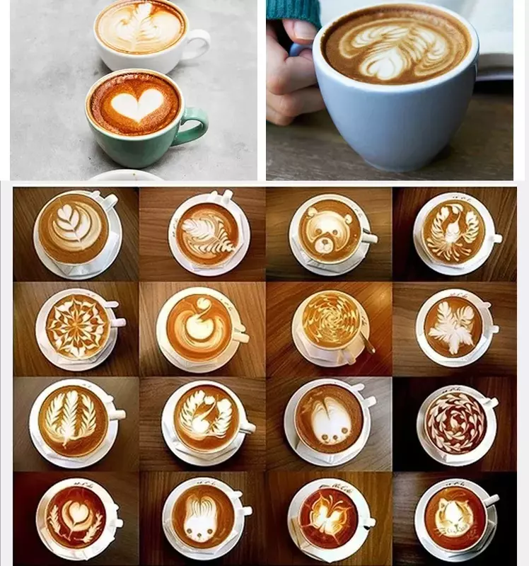 Latte rib Flower illac-Stylo d'art de décoration de café en acier inoxydable, accessoires pour cappuccino et expresso