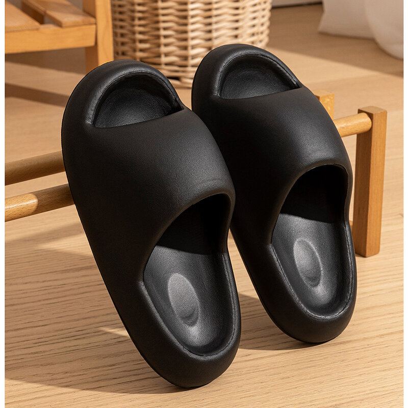 New Thick Platform Slippers Women Men Summer Beach Sandals Soft Sole EVA Cloud Slides Couples Home Non Slip Bathroom Shoes