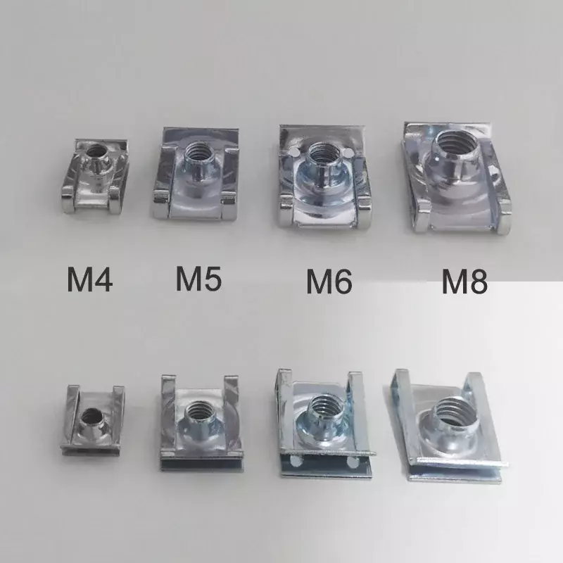 10pcs M8 M6 M5 M4 U Type Clips with Thread 8mm 5mm 6mm 4mm Reed Nuts for Car Motorcycle Scooter ATV Moped