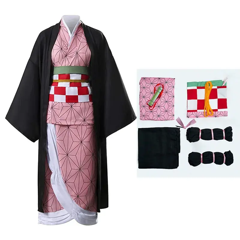 カマド-女性のためのコスプレデザインのコスチューム,女性のためのハロウィーンの服,アニメスタイルの女性のためのセーター付きの着物,Anzukoの女性のためのハロウィーンの服