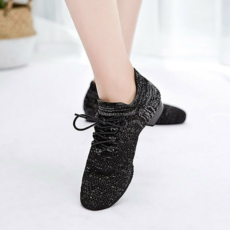 Sapatos de couro única mulher adulto praça esporte sapatos marujo moderno sapatos de dança ballet ginásio macio latina meias