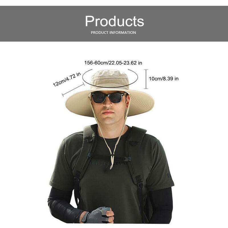 Solar Fan Fisherman Hat Outdoor Big Brim Sunscreen Quick-dry Fishing Hats Men Rechargeable Large Wind Mute Cap Sun Hat With Fan