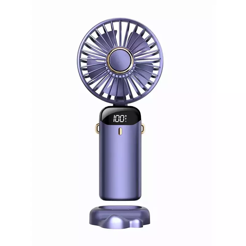 2024 Nieuwe Draagbare Ventilator Opvouwbare Aromatherapie Led Real-Time Display Windsnelheid Stille Oplaadbare Ventilator Kampeerbenodigdheden