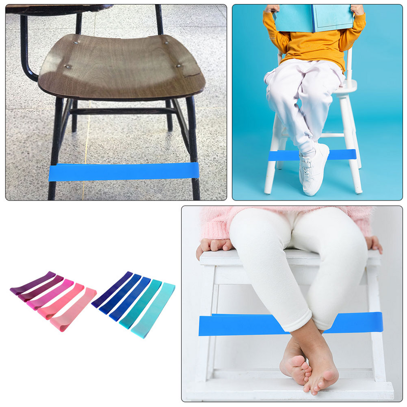 10 szt. Elastyczne opaski na krzesła w klasie elastyczne opaski na krzesła kolorowe Adhd narzędzia Fidgety ze stopami elastyczne opaski na krzesła dla dzieci