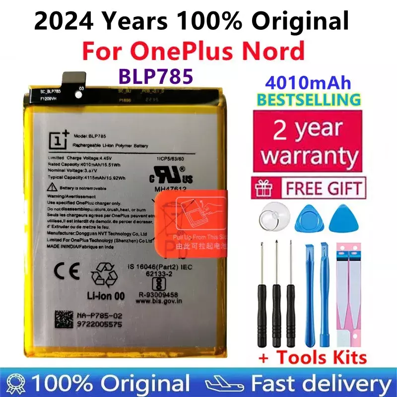 100% Original New High Quality BLP785 4115mAh Phone Replacement Battery For One Plus Oneplus Nord Batteries Bateria +Tools