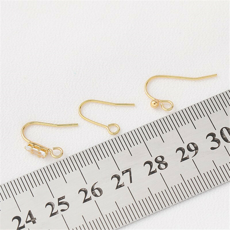 14K Gold Inlaid Diamond Earrings with Beaded Earrings Handmade Earrings Material Accessories E033