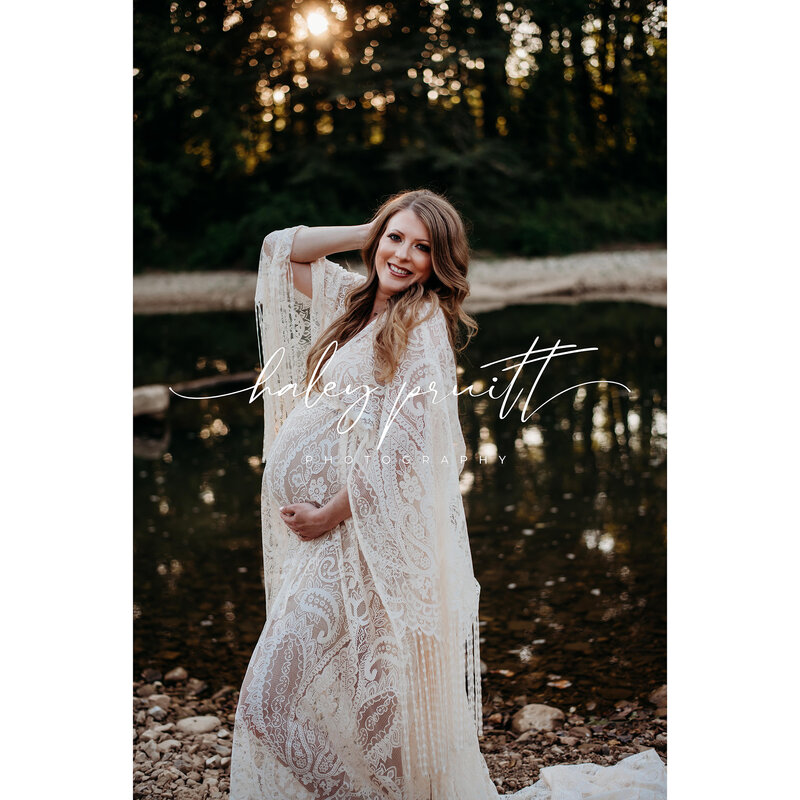 Don & Judy Boho Spitze Umstands kleider Fotografie mit langen Quasten Maxi Hochzeits feier Fotoshooting Studio Kleid für schwangere Frauen