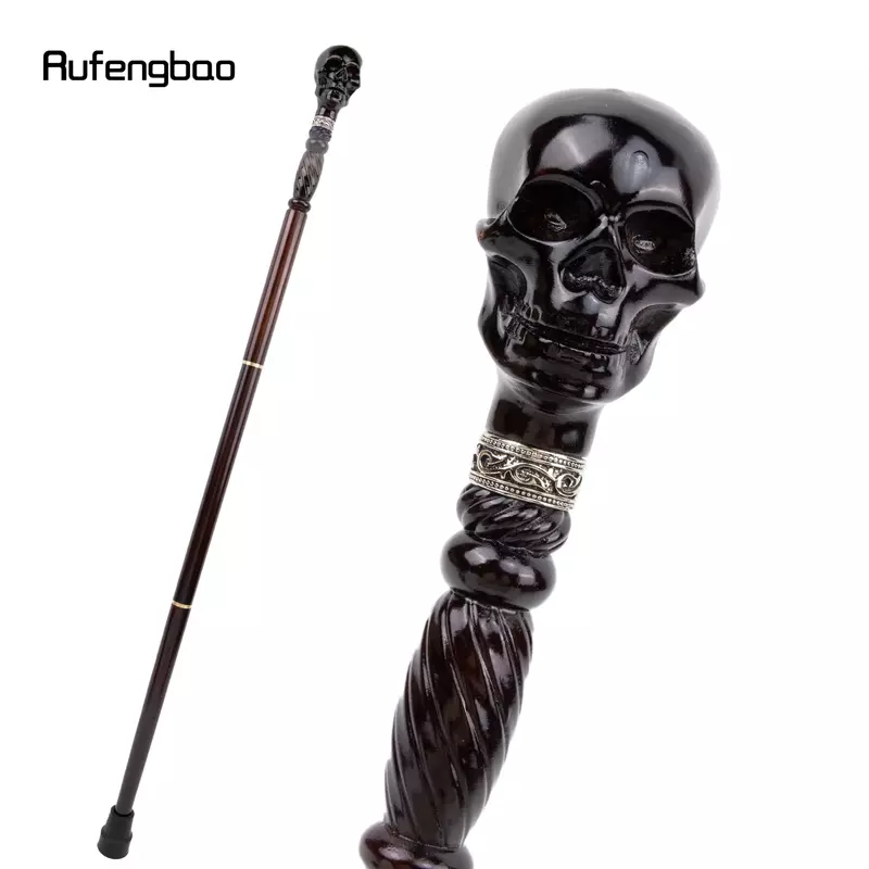 Черная креативная деревянная модная трость с дьявольским черепом, декоративная деревянная трость, трость для Хэллоуина, круглая палочка, 93 см