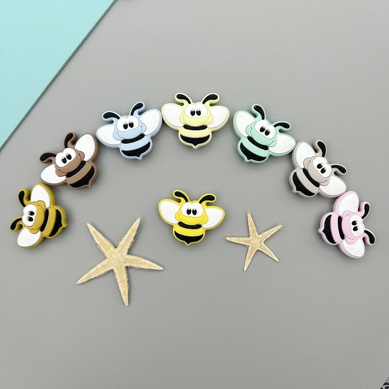 10PC/lot Baby Animal Silicone Beads Baby DIY Teething Pacifier Chain Necklaces Accessories Safe Nursing Chewing Kawaii Gifts