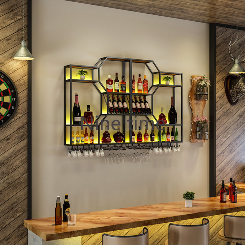 Espositore a parete mobili per vino cucina Whisky Drink piccolo Bar mobiletto scaffale invertito Wijn Kast Meuble Vin mobili per la casa