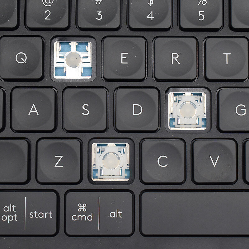 Wymienna nakładka na klucze i zaczep nożycowy i zawias do kluczy Logitech Craft MX klawiatura z klawiszami kluczyk i klipsy szaro-czarne