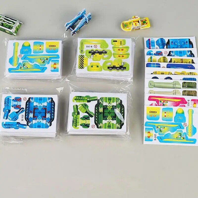 Puzzle hewan 3D untuk anak-anak, mainan Montessori 10 lembar DIY Rakitan Manual tiga dimensi hadiah mainan Model untuk anak laki-laki dan perempuan