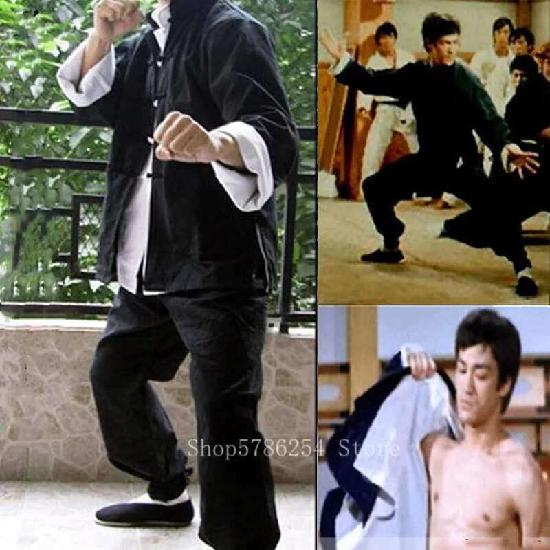 Kung Fu ชุดเสื้อผ้าจีนแบบดั้งเดิมสำหรับชาย Wushu Tai Chi Bruce Lee เครื่องแต่งกาย Hanfu เสื้อ3PCs เสื้อผ้าผู้หญิง tang Suit
