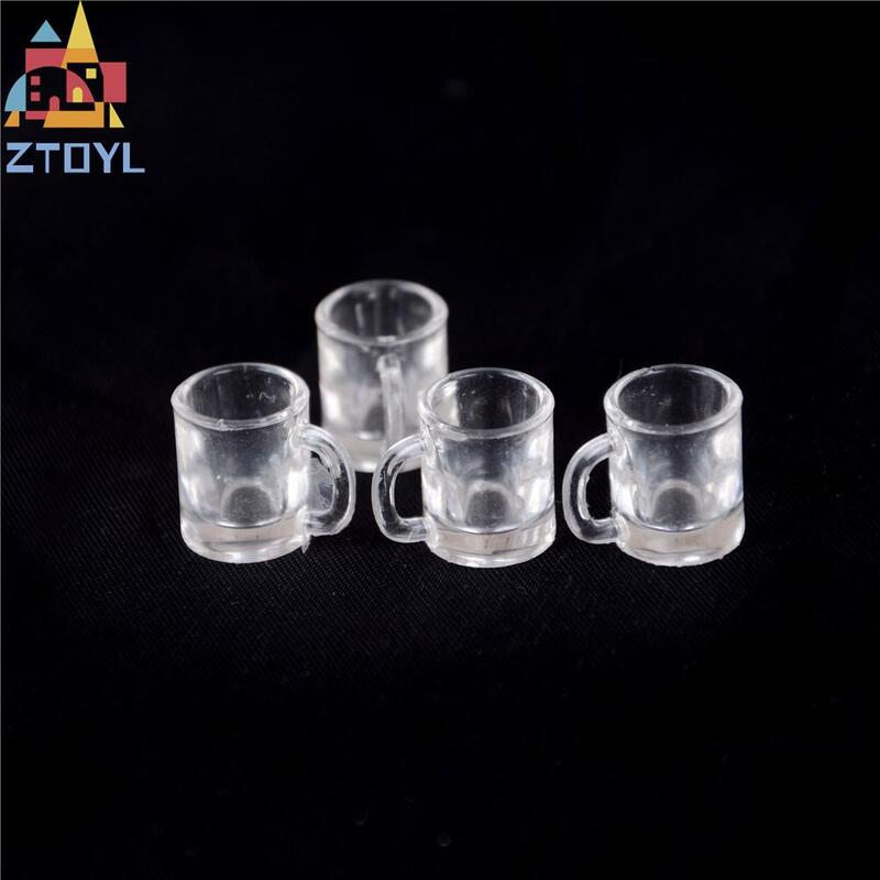 4Pcs Christmas Gift Pretend Play Classic Toys For Children Kids 1/12 Dollhouse Miniature Resin Beer Mugs Cup Classic Toys