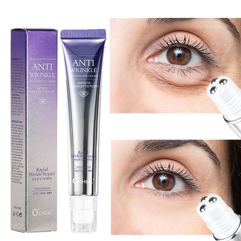 Rolling Wrinkle Removing Eye Cream, Hidratante, Reduzir Fade, Círculos, Essência do produto, Cuidados Escuros, Linhas, Nutritivo, P9O0, 20g