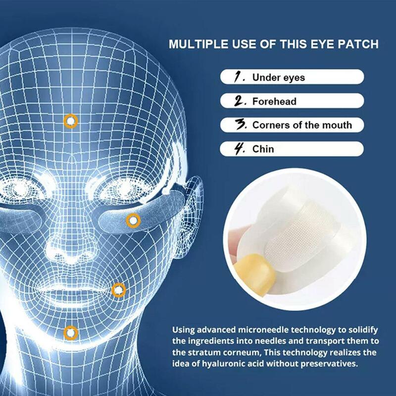 Microneedle maska na oczy kwas hialuronowy maseczka do płatki pod oczy mikroigle przeciw starzeniu się zmarszczek ciemne koła nawilżająca do pielęgnacji skóry