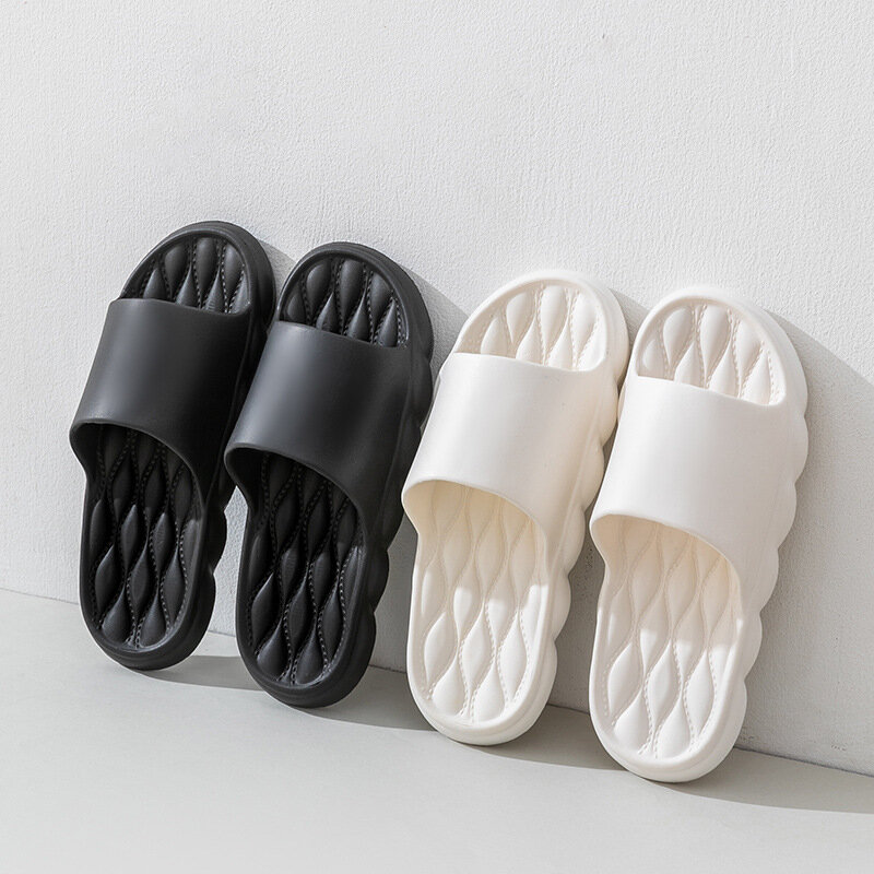 Zapatillas antideslizantes con plataforma gruesa para mujer, Chanclas de suela suave de EVA para interiores, novedad de verano, 2024