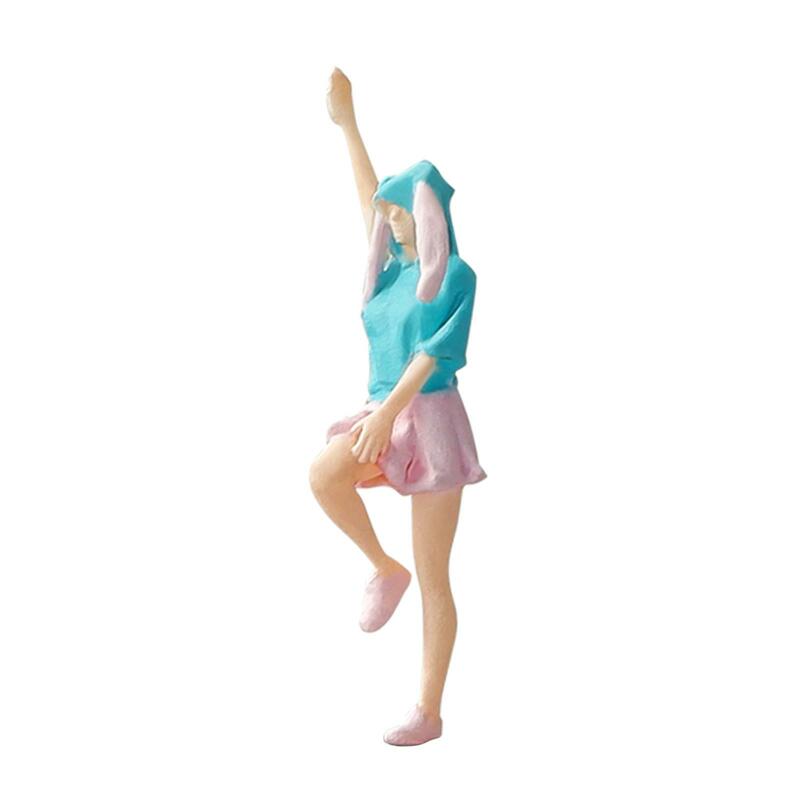Diorama Figur Charakter Tänzer Hase Mädchen für Foto Requisiten Puppenhaus Dekoration DIY Projekte Architektur Modell Modelle isen bahnen