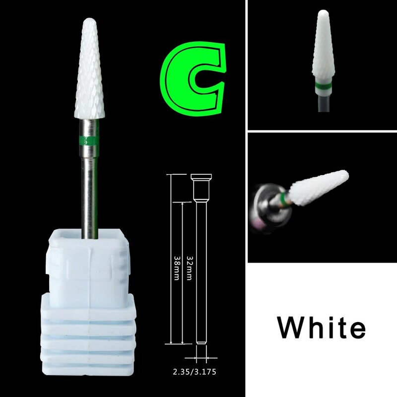 NAILTOOLS Ceramic Small Conical dental nail drill bit high quality white cuticle clean Maincure Pedicure