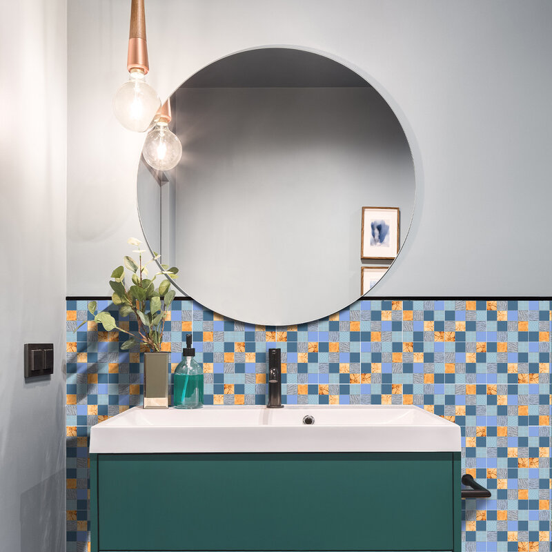 Stiker dinding berbentuk busa, hiasan dinding kamar mandi dapur berperekat tekstur buram 3d renovasi dipertebal