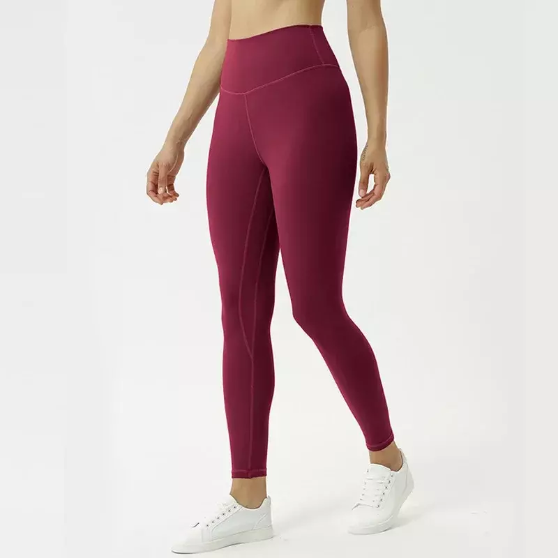 Traje de Yoga elástico de cintura alta para mujer, pantalones de Yoga deportivos para Fitness, el mismo desnudo, nuevo