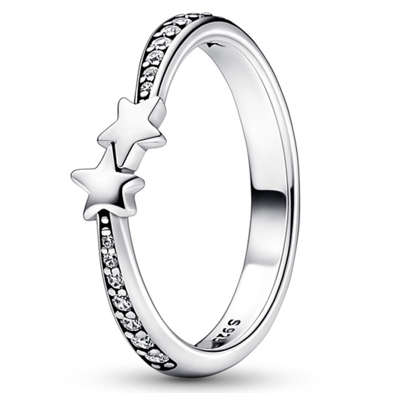 Oryginalny na zawsze więcej miłości serce miłość pierścionek z półksiężycem na 925 srebrnym pierścionku kobiety prezent dla Europy DIY biżuteria