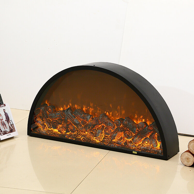 Indoor 600 Mm Diameter Semicircle Insert Electronic Led Fireplace 19 Inch Decorative Fireplace Electric Without Bezel