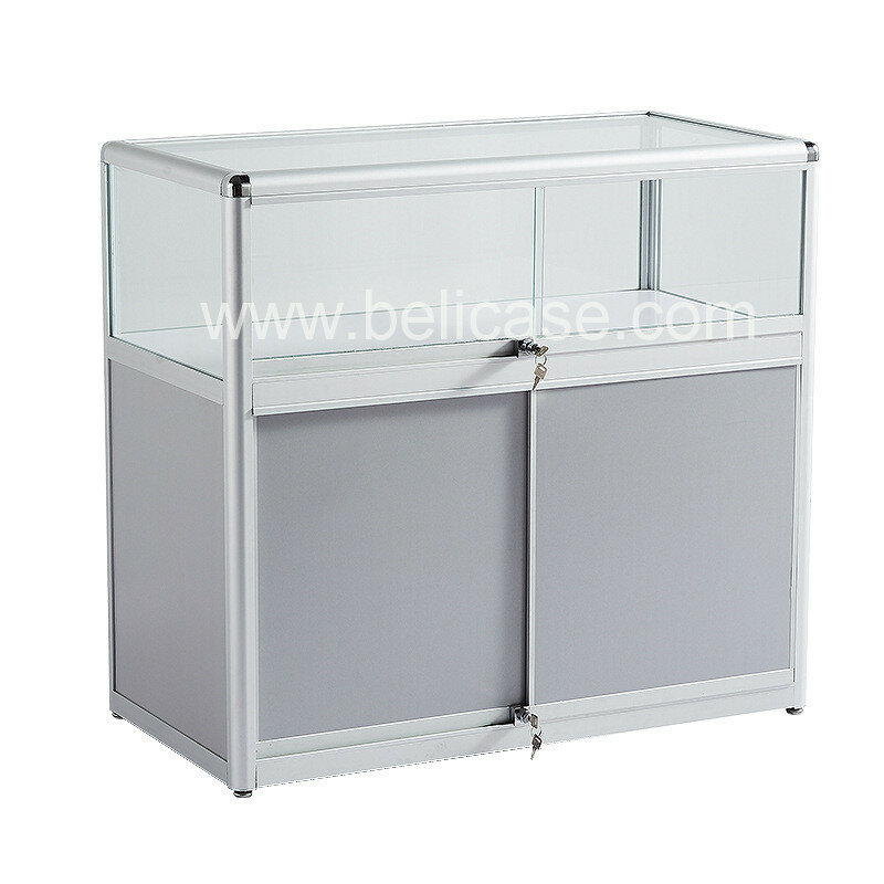 custom，Cheap Price  Glass Display Cabinet Aluminum Display Showcase for Retail Shop Lockable Display Counter