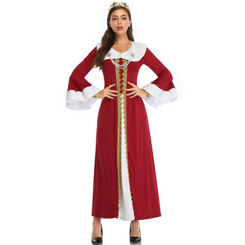 Vestido Medieval Witch para Mulher, Halloween, Carnaval, Festa Cosplay, Roupas Performance, Idade Média, Trajes de Vampire Bride, Novo