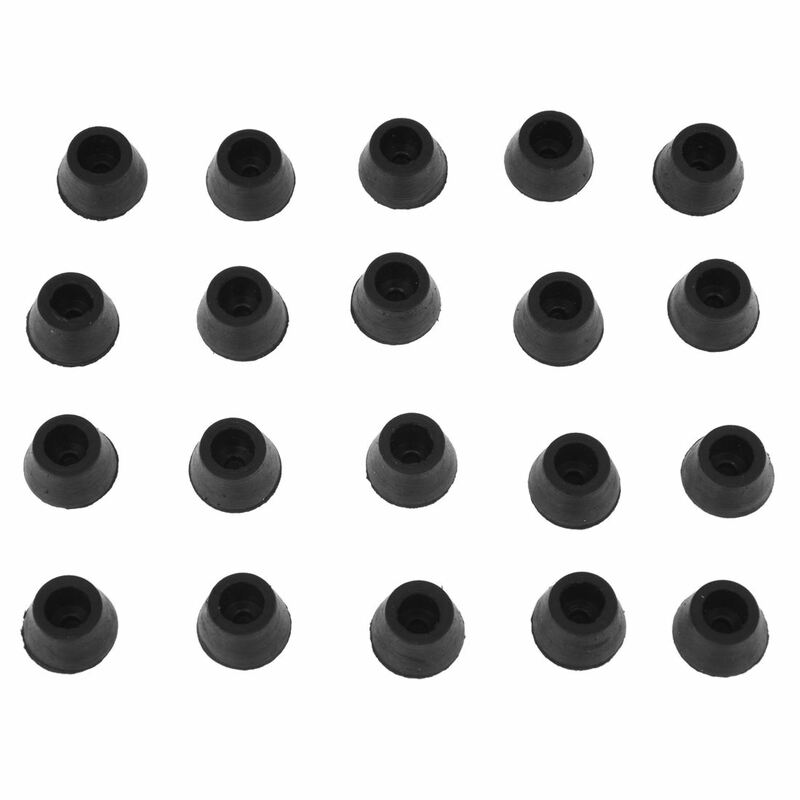 Embouts noirs en caoutchouc pour pieds de meubles, 16mm de diamètre, 20 pièces