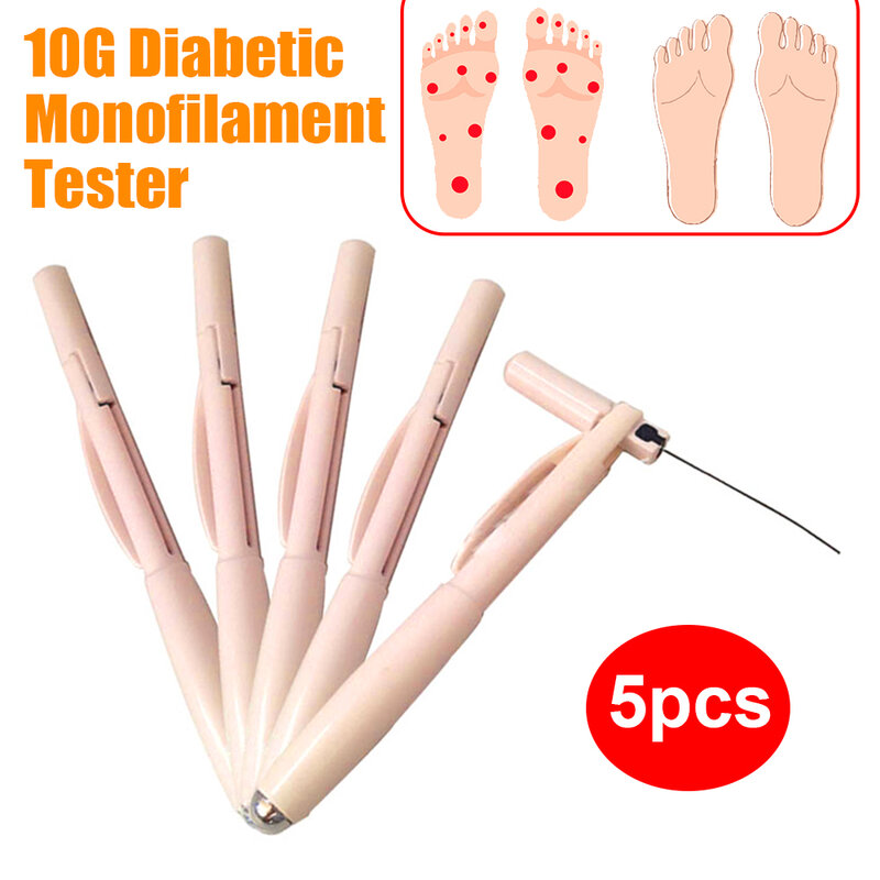 5Pcs 10g Diabetische Monofilament Tester Stift Fuß Sonde Endokrine Nerven Haut Kontaktieren Nadel Diagnose Werkzeug