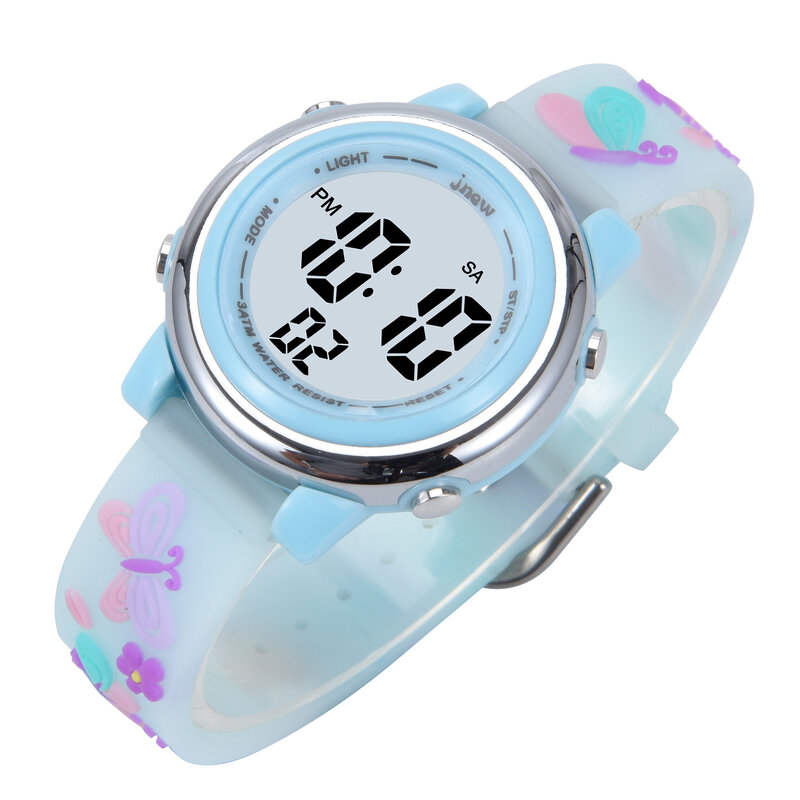 UTHAI C12 reloj deportivo multifuncional para niños y niñas, despertador impermeable con dibujos animados, relojes electrónicos LED