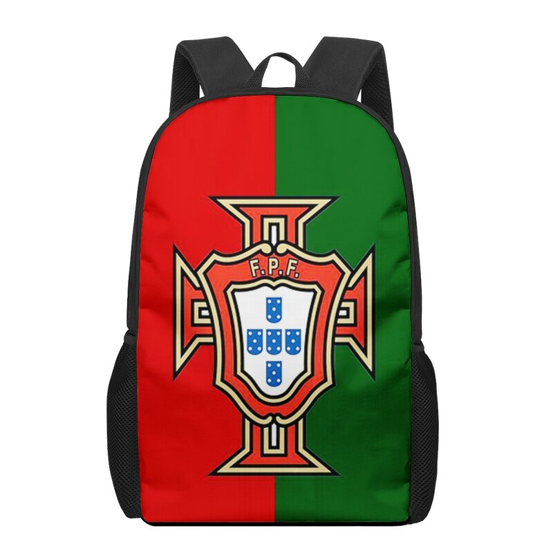 Mochila escolar con estampado de bandera de Portugal para niños y niñas, morral escolar multifuncional con estampado de moda, 2021