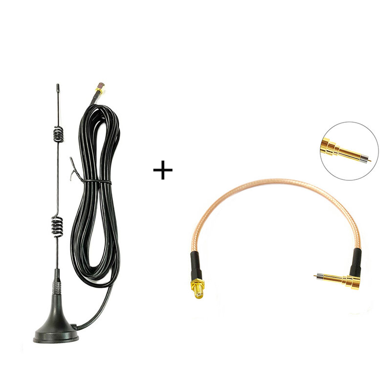 Удлинительный кабель 3G 5dBi с магнитным основанием, 800-2170 МГц, 3 м, штекер SMA + гнездовой разъем SMA в штекер MS156, кабель RG316