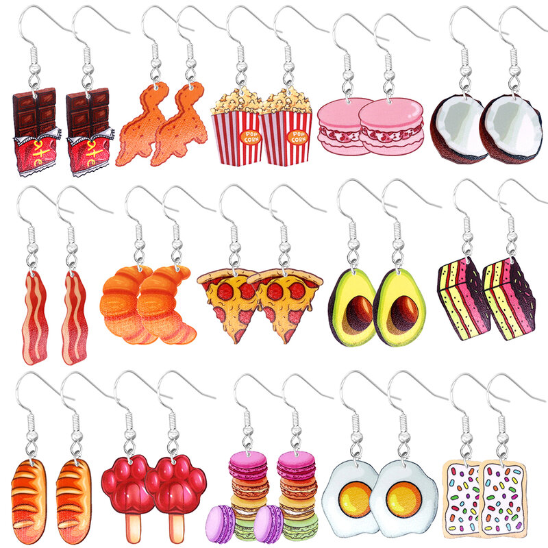 Of Dangle Earrings Cute Coconut/ Avocado/ FriedEgg/ Cookie Just Pick One U Prefer Match Daily Outfits PartyAccessories Sweet Gif