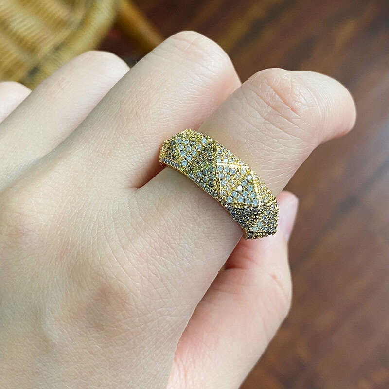 แหวนหมุดโลหะวงแหวนชุบสีทองสำหรับแหวนประดับผู้ชายและผู้หญิงสไตล์ยอดนิยม