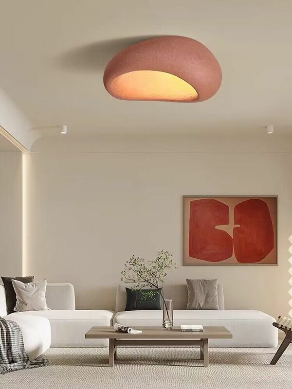 Nordic Minimalist Wabi Sabi E27 Led Ceiling Lamps Chandelier Cream Style Bedroom Ceiling Lights Lustre Decor Led Lamp Fixtures
