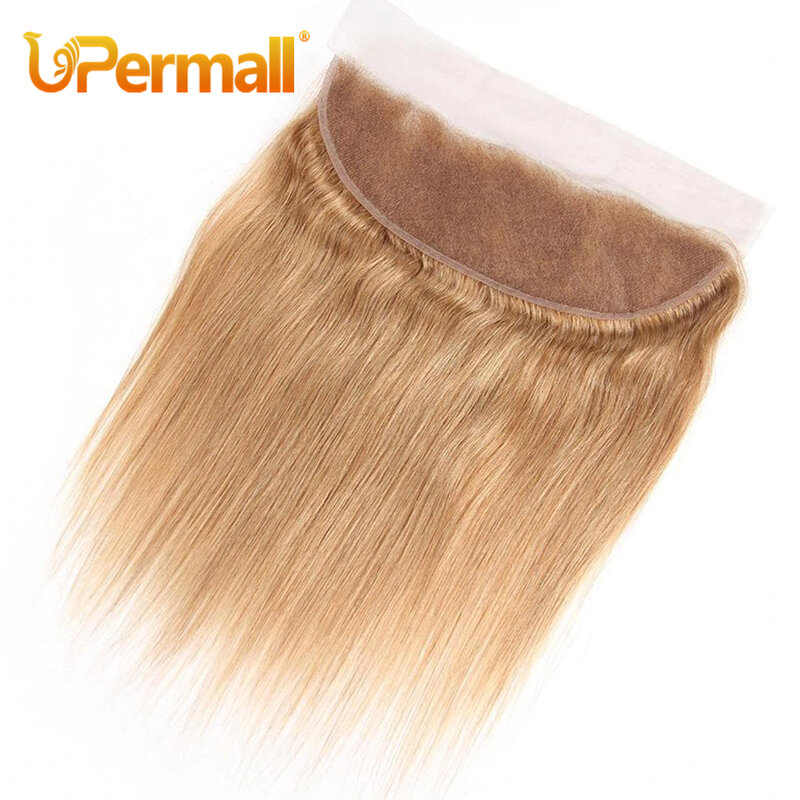 Upermall медовый блонд 13x6 13x4 кружевной фронтальный прямой предварительно выщипанный Швейцарский HD прозрачный 4x4 5x5 6x6 закрытый 100% Remy человеческие волосы
