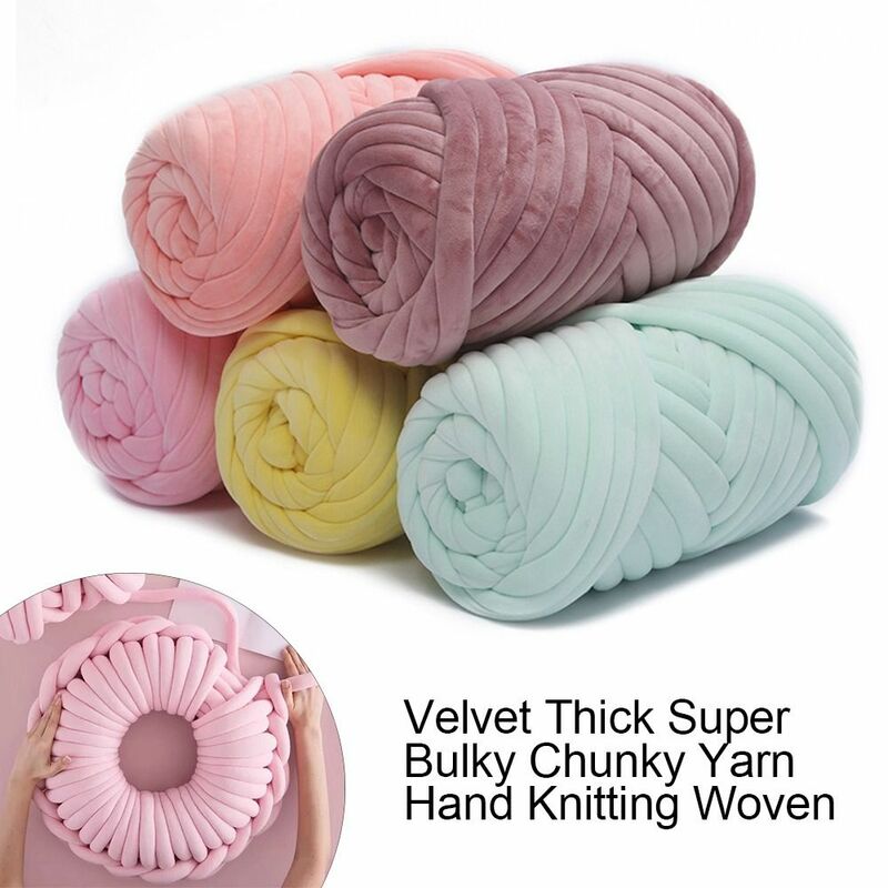 手編み用の太い糸ボール、DIYかぎ針編み、バッグ、毛布、バスケット、カーペット、縫製用の手織り糸、250g、500g