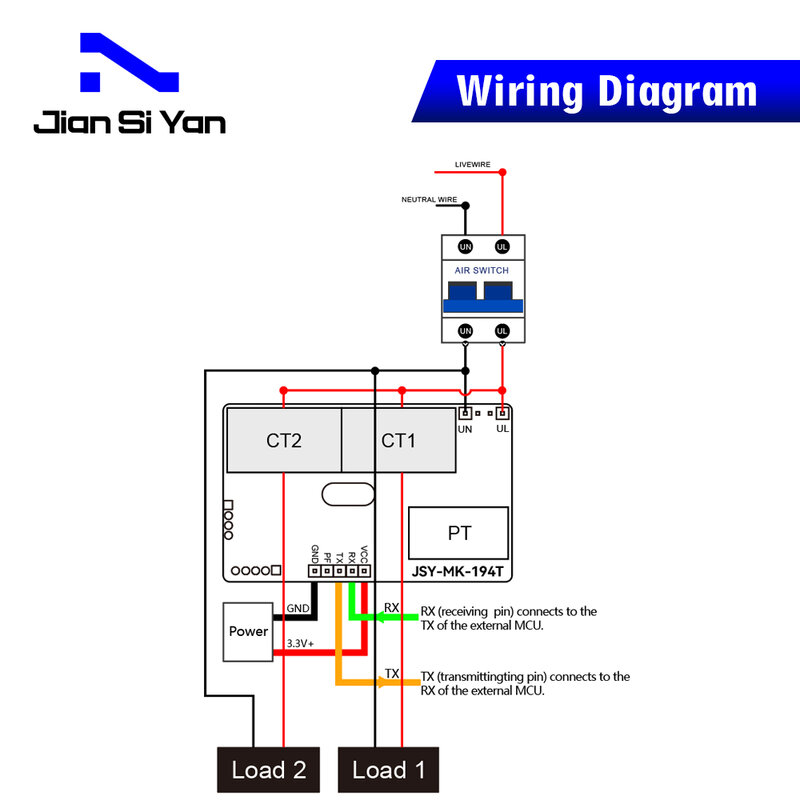 JSY-MK-194T Two Way Open CT Two Ways Current Transformer Bidirectional Measurement PCBA Energy Meter