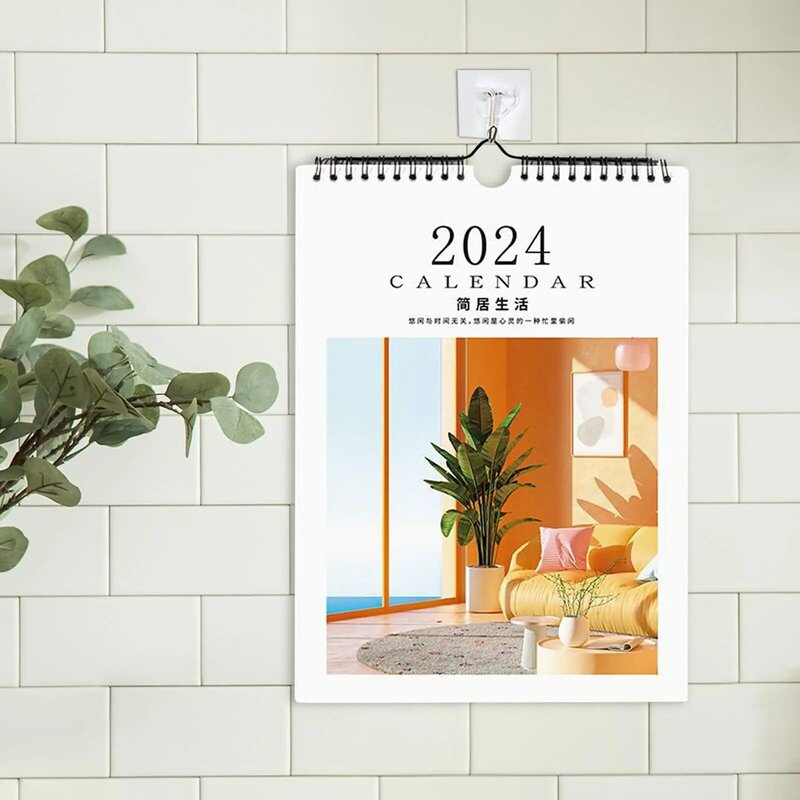 Kalender dinding koil perencanaan dan pengaturan dengan ornamen kertas tebal dengan kait untuk kamar tidur bisnis sekolah ruang tamu Tahun Baru