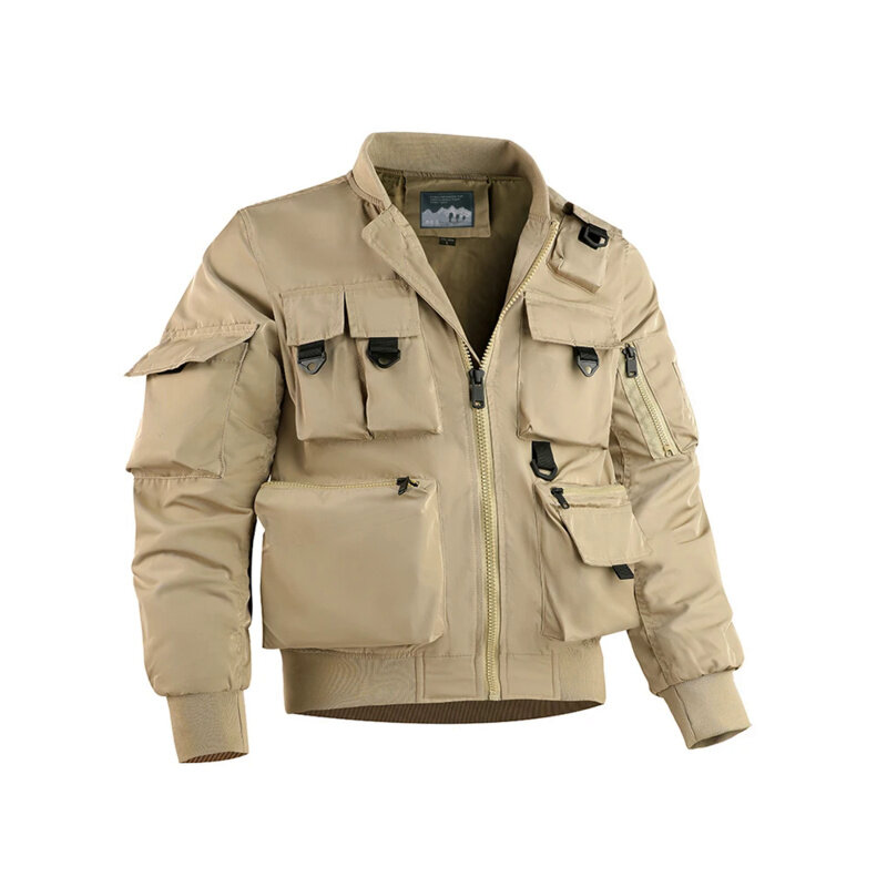 2023 de primavera y otoño, nueva chaqueta todoterreno multifuncional para hombre, multifuncional, informal de varios bolsillos