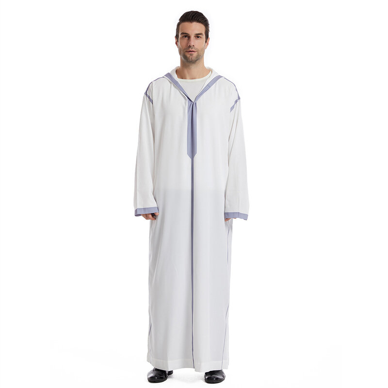 Модель 2024 года, мужская модель, Ближний Восток, джубба ТОБ с длинными рукавами, мусульманское платье, мужская одежда с капюшоном из Саудовской Аравии