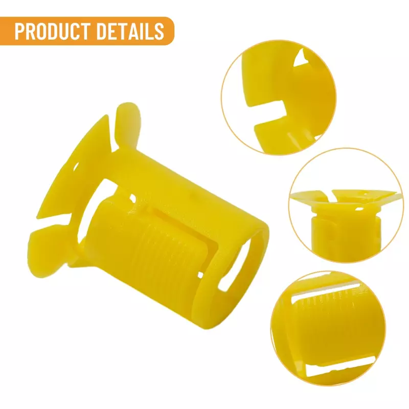 Clip de sujeción de plástico para Ford, accesorio de color amarillo, aislador de salpicadero, piezas delanteras de jardín, duradero, 1310861, 1310862, 1 unidad
