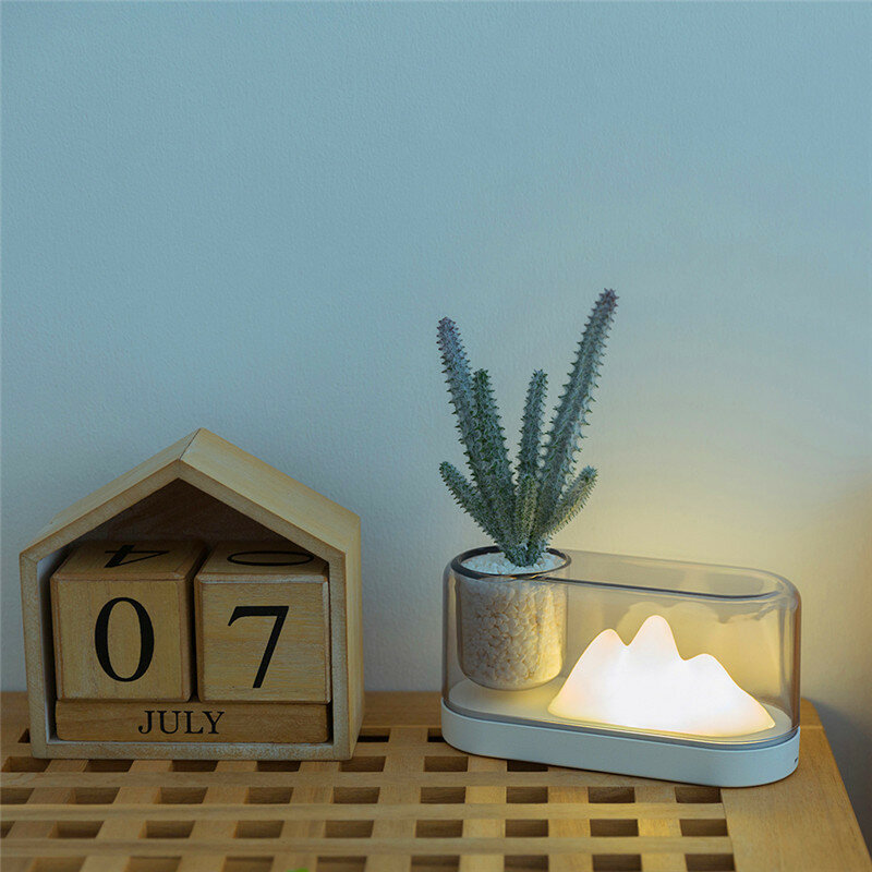 Nordic Simple LED Night Light USB Charging Eye Protection Potted Plant Lights Living Room Bedroom Bedside Table Lamp Lamps