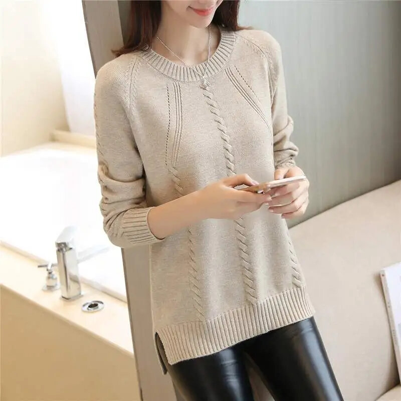 Women Sweater O-neck Autumn Winter Basic Pullover Warm Casual Pulls Jumpers Korean Fashion Spring Knitwear Bottoming Shirt 2024